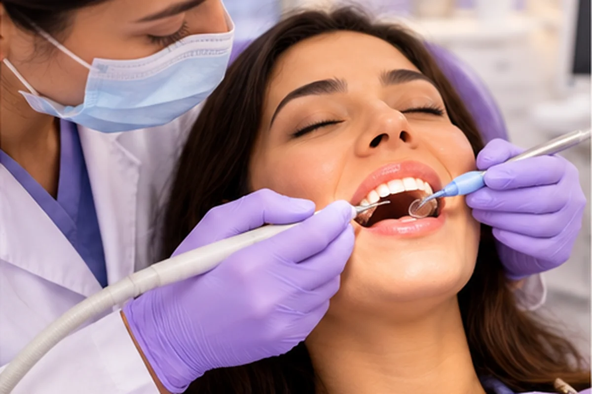 Paciente durante una revisión dental