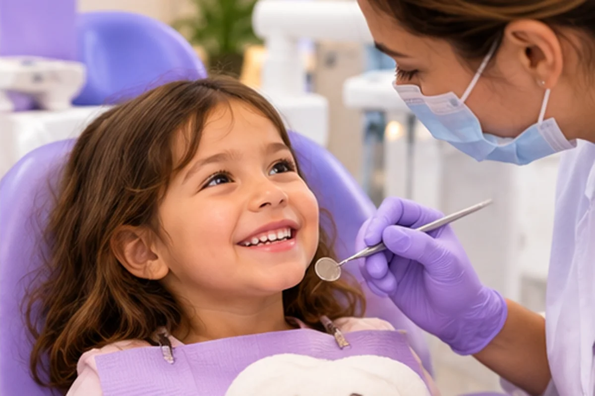 Niño durante una visita dental