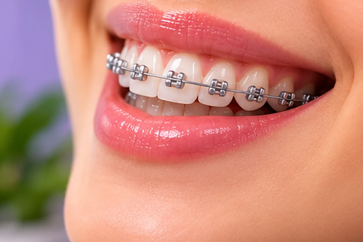 Dentista revisando brackets