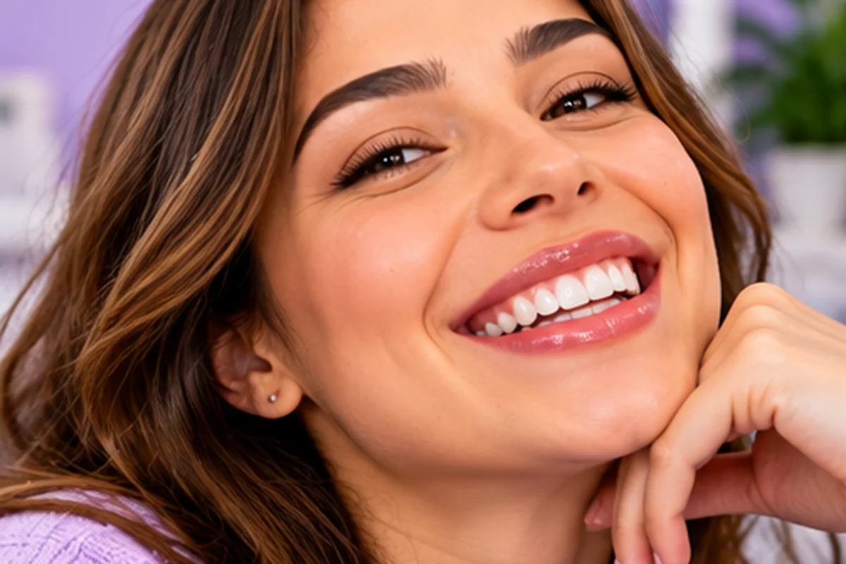 Paciente infantil sonriendo en el consultorio dental